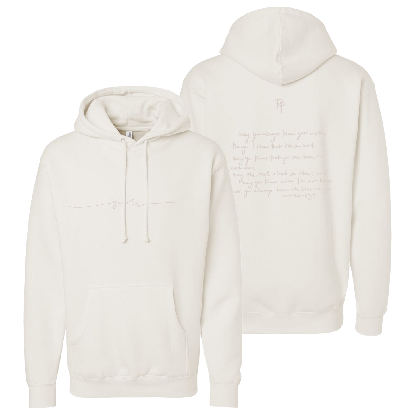 Script Cream Hoodie